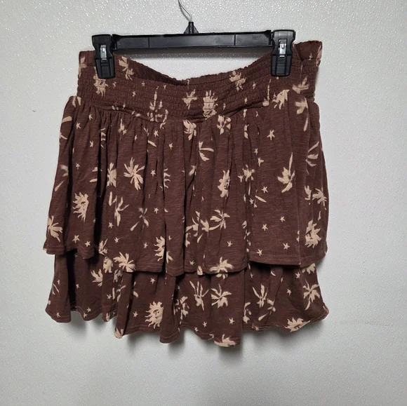 Torrid Brown Tropical Tiered Skort - Picture 5 of 6